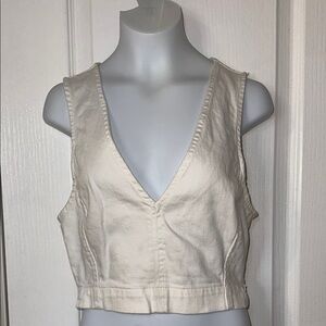 Wilfred Cropped V-neck‎ White top Sz 2